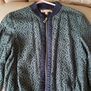 Ellen Tracy small green fancy blaser jacket